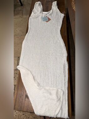 Target Cream Ribbed Knit Swim Coverup
